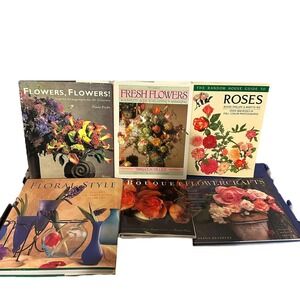 Bundle Lot 6 Vintage Retro Flower 80's90's Decor Style Design Coffee Table Books